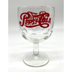 Vintage 1970's Pepsi-Cola Thumbprint Goblet